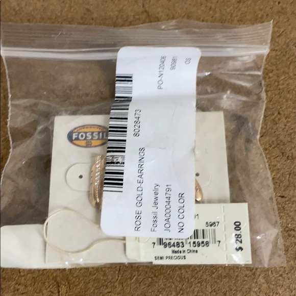 Fossil Rose Gold Earrings - Picture 3 of 3